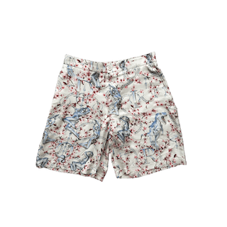 Dior Sorayama Cherry Blossom Spell Out Silk Shorts