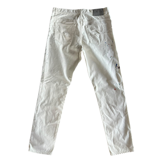 Dior White Paint Splatter Slim Jeans