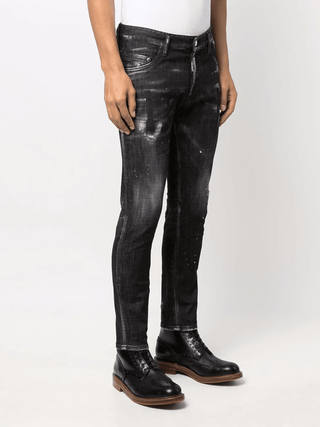 Dsquared2 Icon Printed Cool Guy Jeans in Black