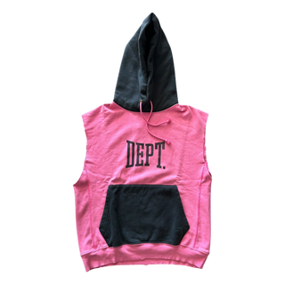 Gallery Dept Pink & Black DEPT Logo Cut Off Hoodie