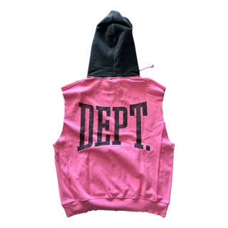 Gallery Dept Pink & Black DEPT Logo Cut Off Hoodie