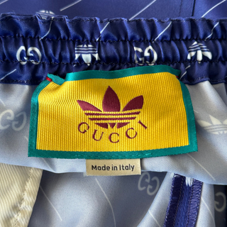 Gucci Adidas Blue & White Monogram Track Shorts