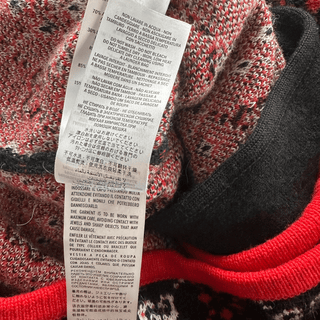 Gucci Black White & Red GG Monogram Alpaca Coat