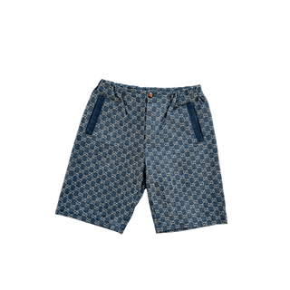 Gucci Blue & White GG Monogram Denim Shorts