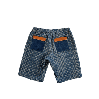 Gucci Blue & White GG Monogram Denim Shorts