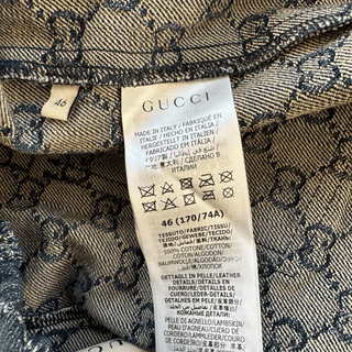 Gucci Blue & White GG Monogram Denim Shorts