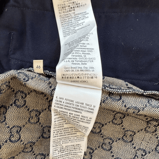Gucci Blue & White GG Monogram Denim Shorts