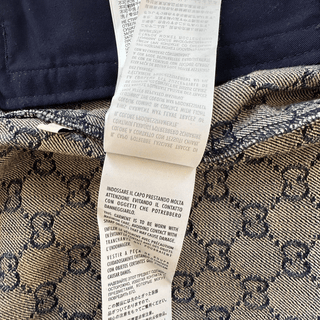 Gucci Blue & White GG Monogram Denim Shorts