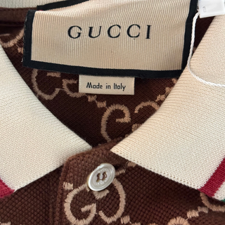 Gucci Brown & Tan GG Monogram Polo T-Shirt