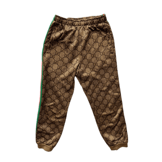 Gucci Tan Monogram Striped Track Pants