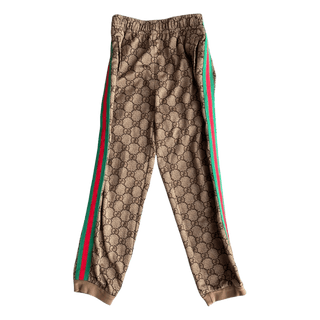 Gucci Tan Monogram Striped Track Pants
