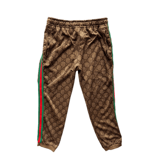 Gucci Tan Monogram Striped Track Pants