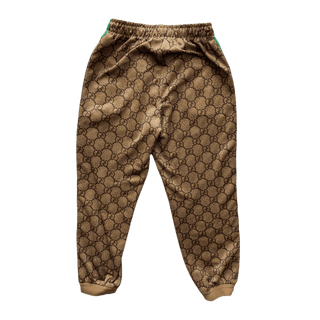 Gucci Tan Monogram Striped Track Pants
