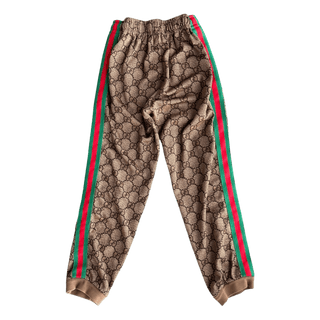 Gucci Tan Monogram Striped Track Pants