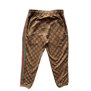 Gucci Tan Monogram Striped Track Pants