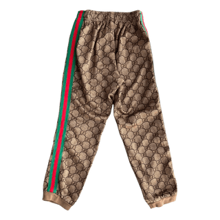 Gucci Tan Monogram Striped Track Pants