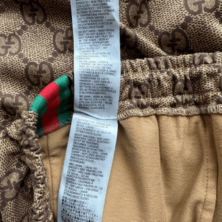 Gucci Tan Monogram Striped Track Pants
