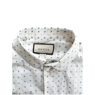Gucci White G Logo Button Up Shirt