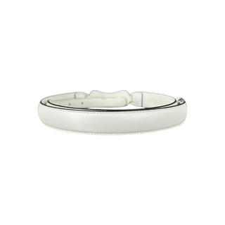 Gucci White & Gold Horsebit Leather Belt