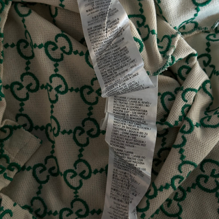 Gucci White & Green GG Monogram Polo T-Shirt