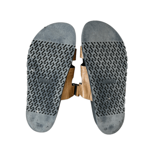 Hermes Black & Brown Crocodile Chypre Sandals