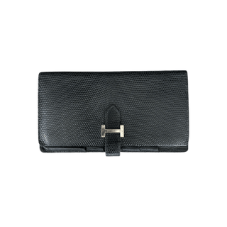 Hermes Black Lizard Bearn Wallet