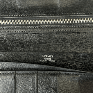 Hermes Black Lizard Bearn Wallet