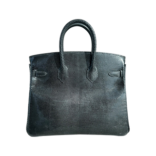 Hermes Black Lizard & Palladium Hardware Birkin 25