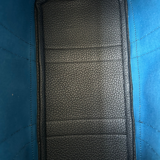 Hermes Blue Canvas & Black Togo Garden Party 30