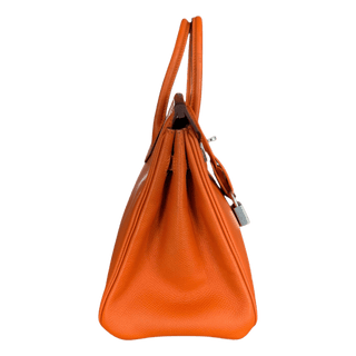 Hermes Orange Epsom & Palladium Hardware Birkin 25