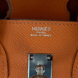 Hermes Orange Epsom & Palladium Hardware Birkin 25