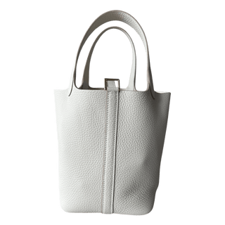 Hermes White Clemence Picotin 18