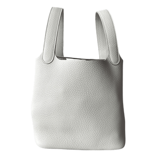 Hermes White Clemence Picotin 18