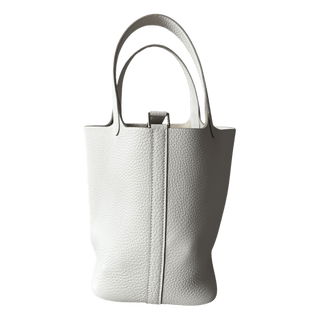 Hermes White Clemence Picotin 18