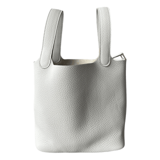 Hermes White Clemence Picotin 18