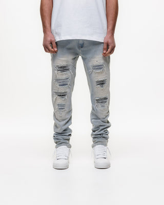 Magiri Indigo Ripped Slim Jeans in Blue