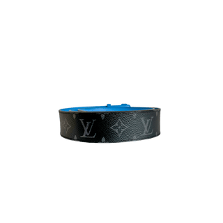 Louis Vuitton Black & Blue Monogram Reversible Belt