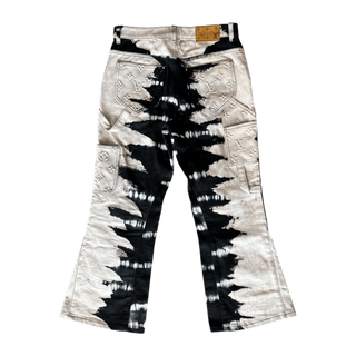 Louis Vuitton Black & Cream Tie-Dye Monogram Carpenter Pants