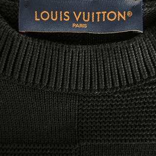Louis Vuitton Black Damier Stitch Pin Logo Sweater