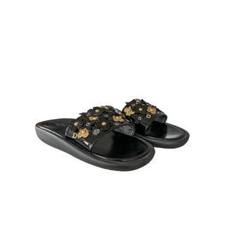 Louis Vuitton Black & Gold Sunbath Flower Women's Slides