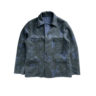 Louis Vuitton Black & Purple Monogram Reversible Coat