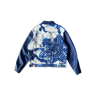 Louis Vuitton Blue Bandana Mixed Leather Jacket