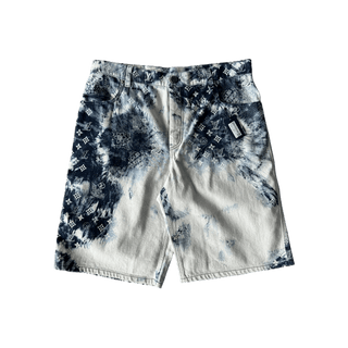Louis Vuitton Blue Bleached Bandana Monogram Denim Shorts