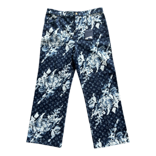 Louis Vuitton Blue Floral Monogram Jeans
