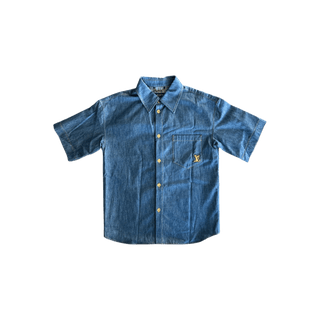 Louis Vuitton Blue & Gold Embroidered Denim Shirt