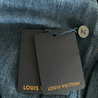 Louis Vuitton Blue & Gold Embroidered Denim Shirt