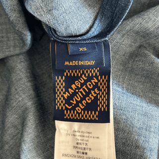 Louis Vuitton Blue & Gold Embroidered Denim Shirt