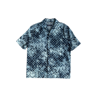 Louis Vuitton Blue Tapestry Monogram Button Up Shirt