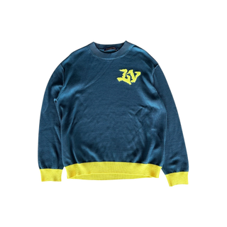 Louis Vuitton Blue & Yellow Logo Wool Sweater