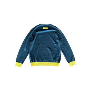 Louis Vuitton Blue & Yellow Logo Wool Sweater